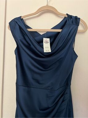 Abercrombie & Fitch Navy Draped Elegant Dress